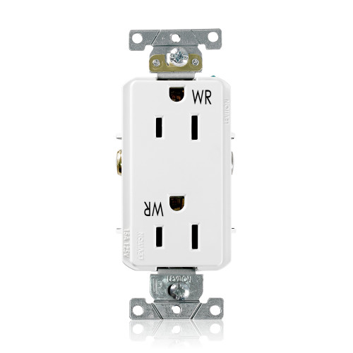 Leviton WTD15-W Weather- and Tamper-Resistant Duplex Receptacle, 15 Amp, 125 Volt