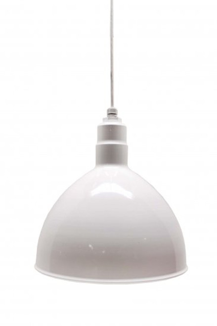 Ark Lighting Deep Bowl Dome 4FT White Cord Pendant RLM Incandescent Kit White Ark Lighting Deep Bowl Dome 4FT White Cord Pendant RLM Incandescent Kit White