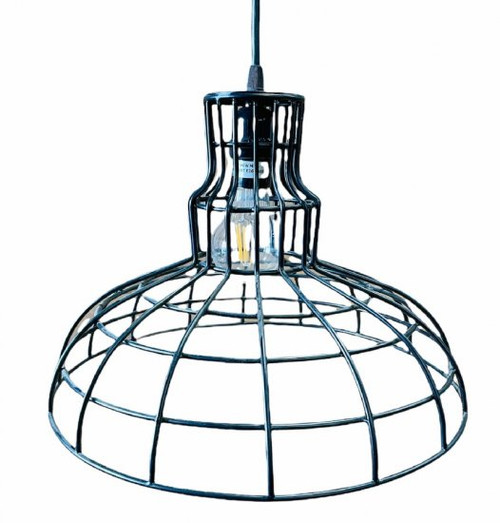 Ark Lighting AS12G-BLACK Industrial 12" RLM Barn Cage Pendant Light WIREGURD Vintage Design Industrial