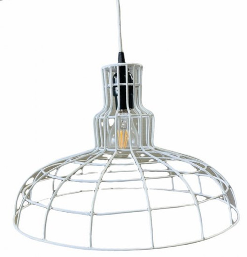 Ark Lighting AS16G-WHITE Industrial 16" RLM Barn Cage Pendant Light WIREGURD Vintage Design Industrial