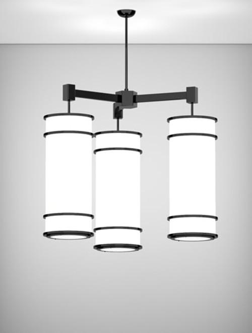 Craft Metal Products LA Los Angeles Series - 3-Arm Cluster Pendant