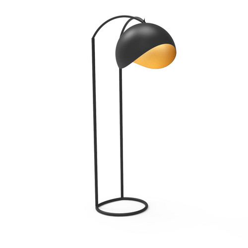 Majestic Lighting FL1238 Matte Black Floor Lamp with Gold Inside