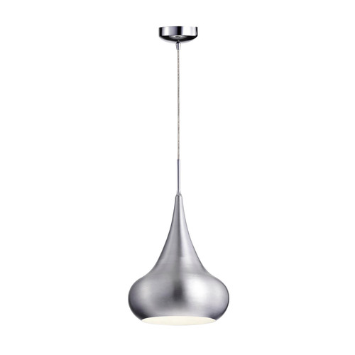 Majestic Lighting P1065 16_ Brushed Aluminum Pendant Fixture with 1 x CLEANLIFE¨ E26 60W Equiv. Dimmable 120V Clear Glass 2700K Filament A19 LED Bulb (included); with 72_ Clear SVT cord.