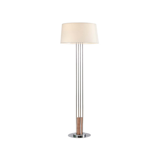 Majestic Lighting FL1230 Polished Chrome Floor Lamp with Wood Grain Accent