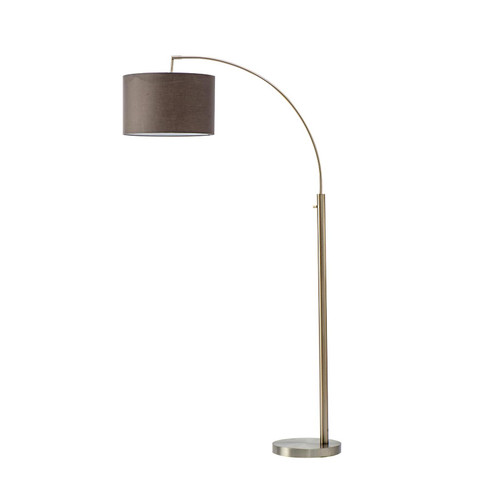 Majestic Lighting FL1048 Brushed Stainless Steel Floor Lamp with 1 x CLEANLIFE¨ E26 100W Equiv. Non-dimmable 120V A19 LED Bulb (included); 96_ clear cord with black rotary on/off switch.