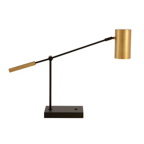 Majestic Lighting TL1129 Antique Brass and Black Desk Lamp with 1 x CLEANLIFE¨ E26 60W Equiv. Dimmable 120V A19 Light Bulb (included); 60_ black power cord with inline switch; on/off touch sensor, and 1 x USB port on the fixture base.