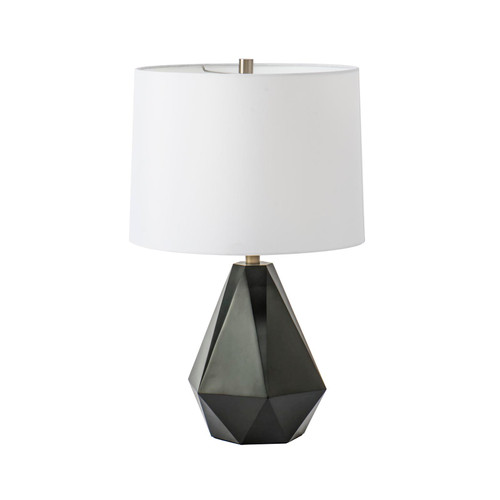 Majestic Lighting TL1124 Painted Black Table Lamp with 1 x CLEANLIFE ¨ E26 75W Equiv. Non-dimmable 120V A19 LED Bulb (included); 96_ clear cord and mini on/off switch on the lamp neck.