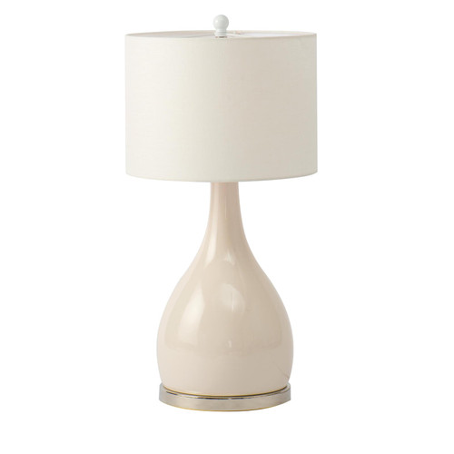 Majestic Lighting TL1122 White Ceramic Table Lamp with White Ceramic Finial with 1 x CLEANLIFE¨ E26 100W Equiv. Non-dimmable 120V A19 LED Bulb (included); 96_ black power cord and 3-way switch on the lamp neck.