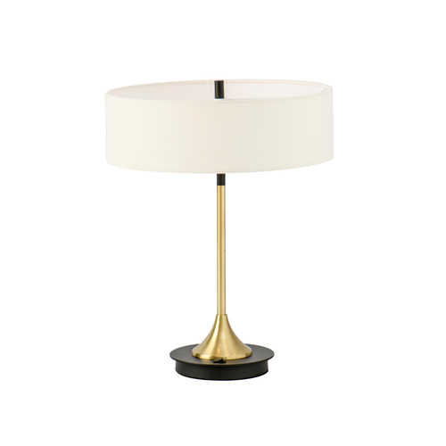 Majestic Lighting TL1119 Brushed Bronze and Matte Black Round Table Lamp with 2 x CLEANLIFE¨ E26 75W Equiv. Non-dimmable 120V A19 LED Bulb (included); 96_ clear power cord with on/off rocker switch.