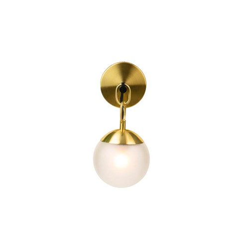 Majestic Lighting S1227 12.5_ Satin Brass and Black with Frosted Glass Wall Sconce and E12 B11 LED Bulb