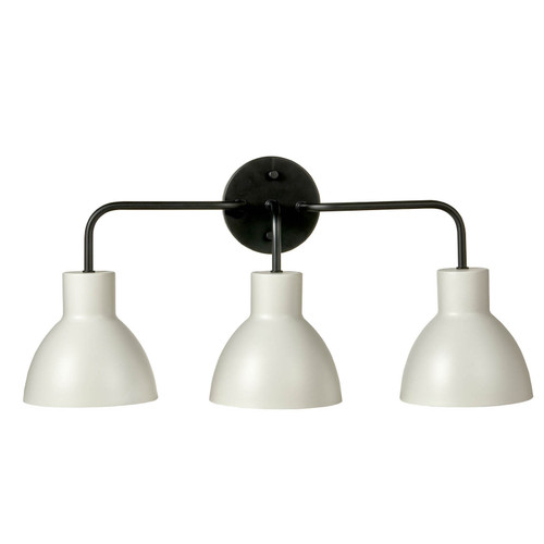 Majestic Lighting V1224 Matte White 3-Light Metal Vanity Light