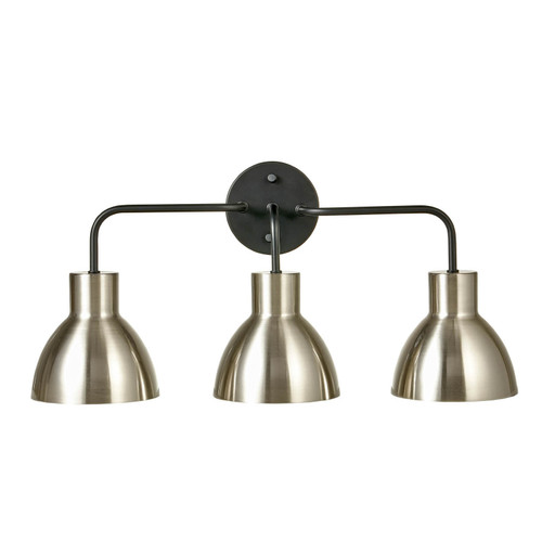 Majestic Lighting V1223 Brushed Nickel 3-Light Metal Vanity Light