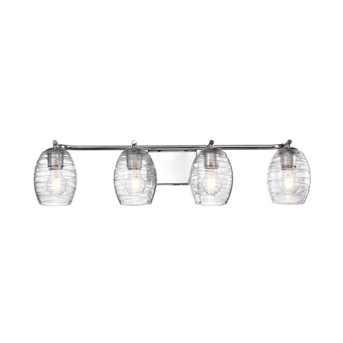Majestic Lighting V1191 4-Light Satin Nickel or Oil Rubbed Bronze Vanity Fixture with 4 x CLEANLIFE¨ E26 60W Equiv. Clear Glass Filament 2700K Dimmable 120V A19 LED Bulb (included)
