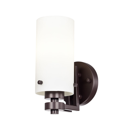 Majestic Lighting V1165 Single 5_ Vanity Light with Frosted White Glass
