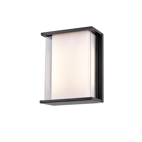 Majestic Lighting OF1053 8_ Texture Black Double Lens Outdoor Wall Mount Wall Mount Integrated LED Fixture (16W, 3000K CRI>80), 120-277V AC, Non-dimmable (TRIAC dimming available at 120V AC only).