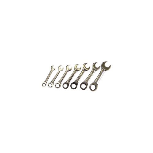 Wright Tool Company 5120-01-495-7719 NSN 5120-01-495-7719 Combination Box and Open End Wrench Set (Geared) (7 Piece Set) (Short Length)