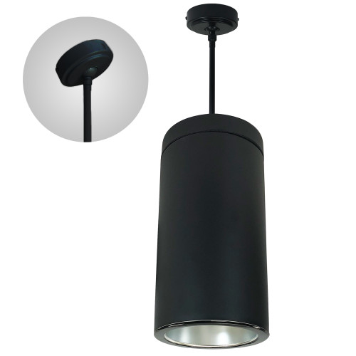 Nora Lighting NYLS2-6P15140MDWB6 6" CYL PENDANT 1500L 40K REF. MED. DIFF/WHT FLANGE 120-277V 0-10V BLK CYL