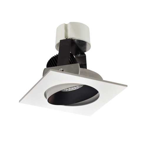 Nora Lighting NIR-4SC30XHW/10 4" Iolite LED Square Adjustable Cone Retrofit, 1000lm / 12W, 3000K, Haze Reflector / White Flange