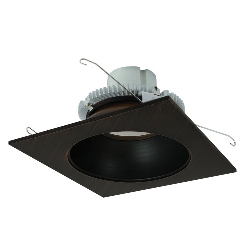 Nora Lighting NLCBC2-65327BZBZ/10LE4 6" Cobalt Click LED Retrofit, Square Reflector with Round Aperture, 1000lm / 12W, 2700K, Bronze Reflector / Bronze Flange, 120V-277V input; Triac / ELV / 0-10V dimming