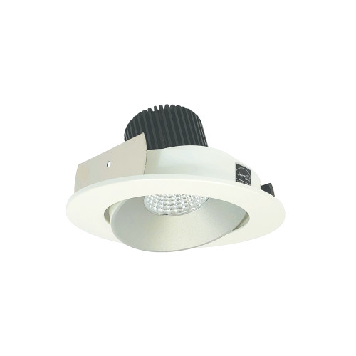 Nora Lighting NIO-4RCCDXCMPW 4" Iolite LED Round Adjustable Cone Reflector, 800lm / 14W, Comfort Dim, Specular Clear Reflector / Matte Powder White Flange