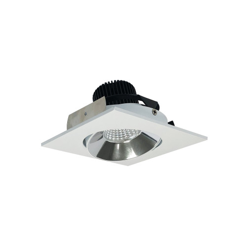 Nora Lighting NIO-4SCCDXCMPW 4" Iolite LED Square Adjustable Cone Reflector, 800lm / 14W, Comfort Dim, Specular Clear Reflector / Matte Powder White Flange