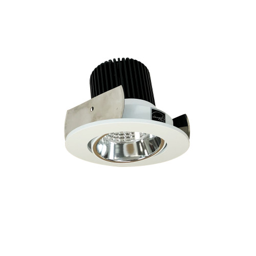Nora Lighting NIOB-2RCCDXCMPW 2" Iolite LED Round Adjustable Cone Reflector, 800lm / 14W, Comfort Dim, Specular Clear Reflector / Matte Powder White Flange
