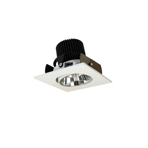 Nora Lighting NIOB-2SCCDXCMPW 2" Iolite LED Square Adjustable Cone Reflector, 800lm / 14W, Comfort Dim, Specular Clear Reflector / Matte Powder White Flange