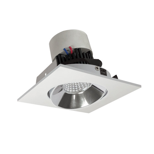 Nora Lighting NPR-4SCCDXCMPW 4" Pearl LED Square Adjustable Cone Retrofit, 800lm / 12W, Comfort Dim, Specular Clear Reflector / Matte Powder White Flange