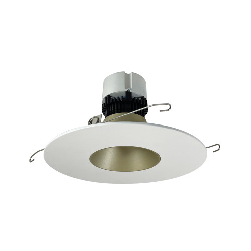 Nora Lighting NPR-56RNDC35XCHMPW 5"/6" Pearl LED Round Retrofit Reflector, 1200lm / 12W, 3500K, Champagne Haze Reflector / Matte Powder White Flange