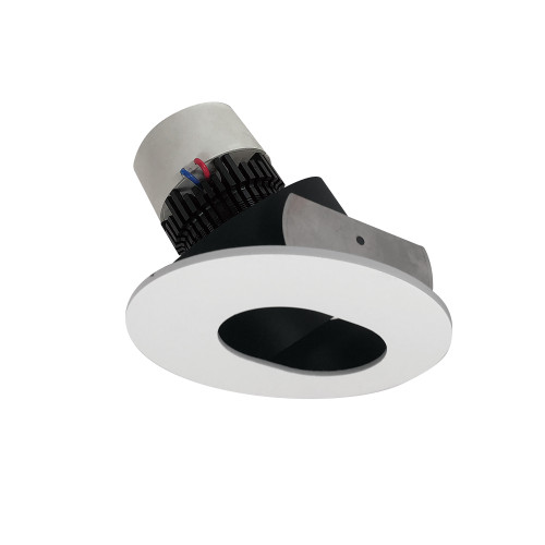 Nora Lighting NPR-4RSL40XBMPW 4" Pearl LED Round Adjustable Slot Aperture Retrofit, 1000lm / 12W, 4000K, Black Slot Aperture / Matte Powder White Flange