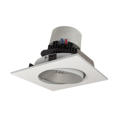 Nora Lighting NPR-4SC30XHW 4" Pearl LED Square Adjustable Cone Retrofit, 1000lm / 12W, 3000K, Haze Reflector / White Flange