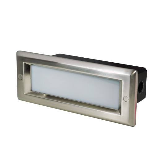 Nora Lighting NSW-842/32BZ Brick Die-Cast LED Step Light w/ Frosted Lens Face Plate, 86lm, 3.3W, 3000K, Bronze, 120V Dimming