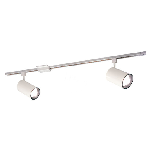 NTL-151/2H - 4-ft Track Pack with (2) Flat Back Cylinder PAR30 Track Heads, White - Nora Lighting