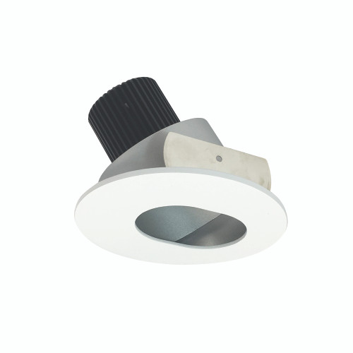 Nora Lighting NIO-4RSL30QHZMPW 4" Iolite LED Round Adjustable Slot Aperture, 10-Degree Optic, 850lm / 12W, 3000K, Haze Slot Aperture / Matte Powder White Flange