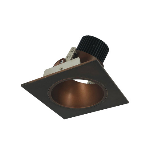 Nora Lighting NIO-4SD35QBZ 4" Iolite LED Square Adjustable Reflector with Round Aperture, 10-Degree Optic, 850lm / 12W, 3500K, Bronze Reflector / Bronze Flange