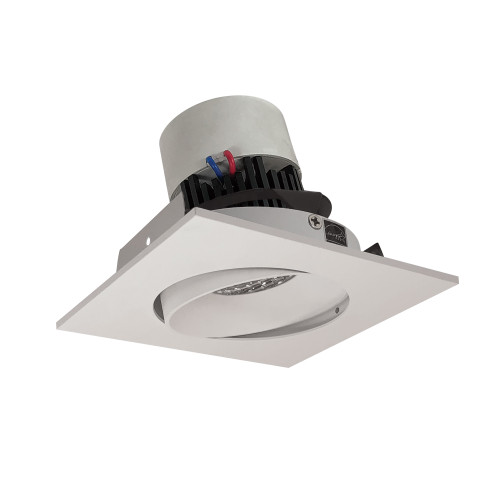 Nora Lighting NPR-4SC30XWW 4" Pearl LED Square Adjustable Cone Retrofit, 1000lm / 12W, 3000K, White Reflector / White Flange