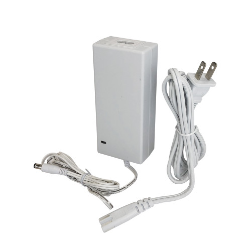 Nora Lighting NAPK-560W/12 12V 60W Cord + Plug Direct Plug-in Tabletop Driver, White Finish