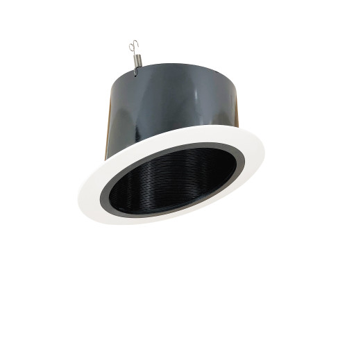 Nora Lighting NTP-614B 6" Sloped Phenolic Stepped Baffle Trim, Black/White
