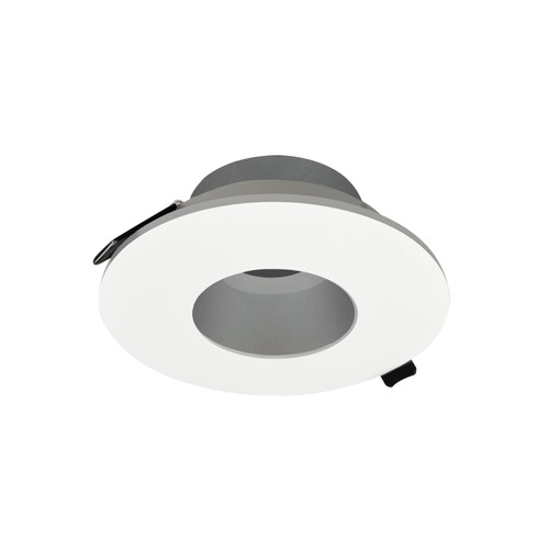 Nora Lighting NIOC-4RPHHZMPW 4" Iolite Can-less Round Pinhole Trim, Haze Pinhole / Matte Powder White Flange