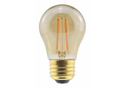 Halco Lighting Technologies 14011 LED A-Shape (A15) Filament Bulb Amber Medium (E26) Base 120V 340 Lumen 15000 hours 82 CRI Dimmable