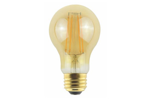 Halco Lighting Technologies 14013 LED A-Shape (A19) Filament Bulb Amber Medium (E26) Base 120V 340 Lumen 15000 hours 82 CRI Dimmable