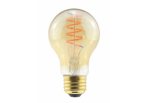 Halco Lighting Technologies 14055 LED A-Shape (A19) Curved Filament Bulb Amber Medium (E26) Base 120V 250 Lumen 15000 hours 82 CRI Dimmable