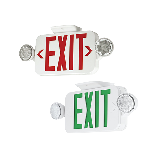 ILP Lighting EXC1-U-2RWH-RC-SD Exit/Emergency Combo