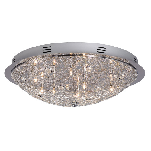 Galaxy Lighting 616051CH 9-Light Flush Mount Polished Chrome with Crystal Accents (9 x 20W, G4)