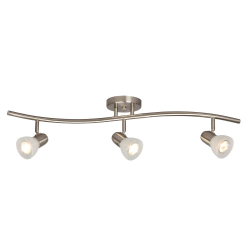 Galaxy Lighting 753613BN/FR Three Light Halogen Track Light - Brushed Nickel with Frosted Glass