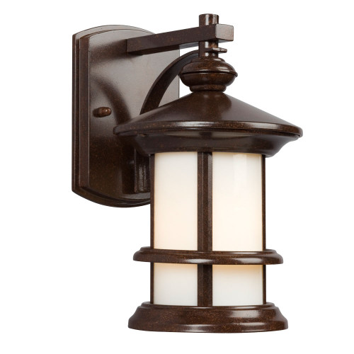 Galaxy Lighting 319930BZ Outdoor Wall Mount Lantern - in Bronze finish with Ivory Art Glass