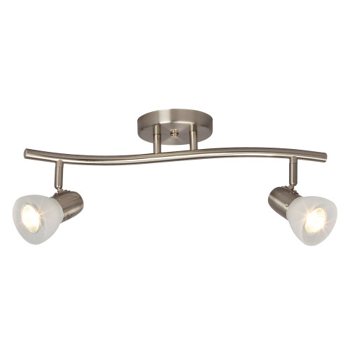 Galaxy Lighting 753612BN/FR Two Light Halogen Track Light - Brushed Nickel w/ Frosted Glass