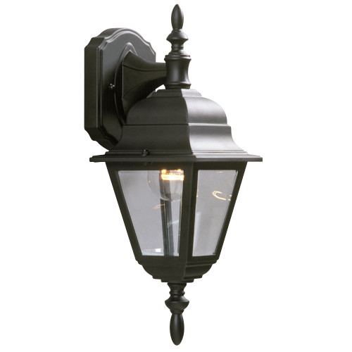 Galaxy Lighting 301020 BLK Outdoor Cast Aluminum Lantern - Black w/ Clear Beveled Glass