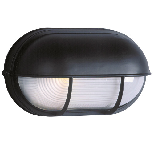 Galaxy Lighting 305562BLK Cast Aluminum Marine Light with Hood - Black w/ Frosted Glass