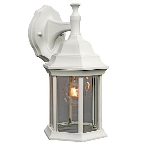 Galaxy Lighting 301830WH Outdoor Cast Aluminum Lantern - White w/ Clear Beveled Glass